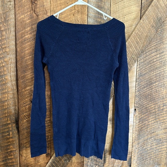 American Eagle scoopneck thermal top size large navy blue - Picture 4 of 4